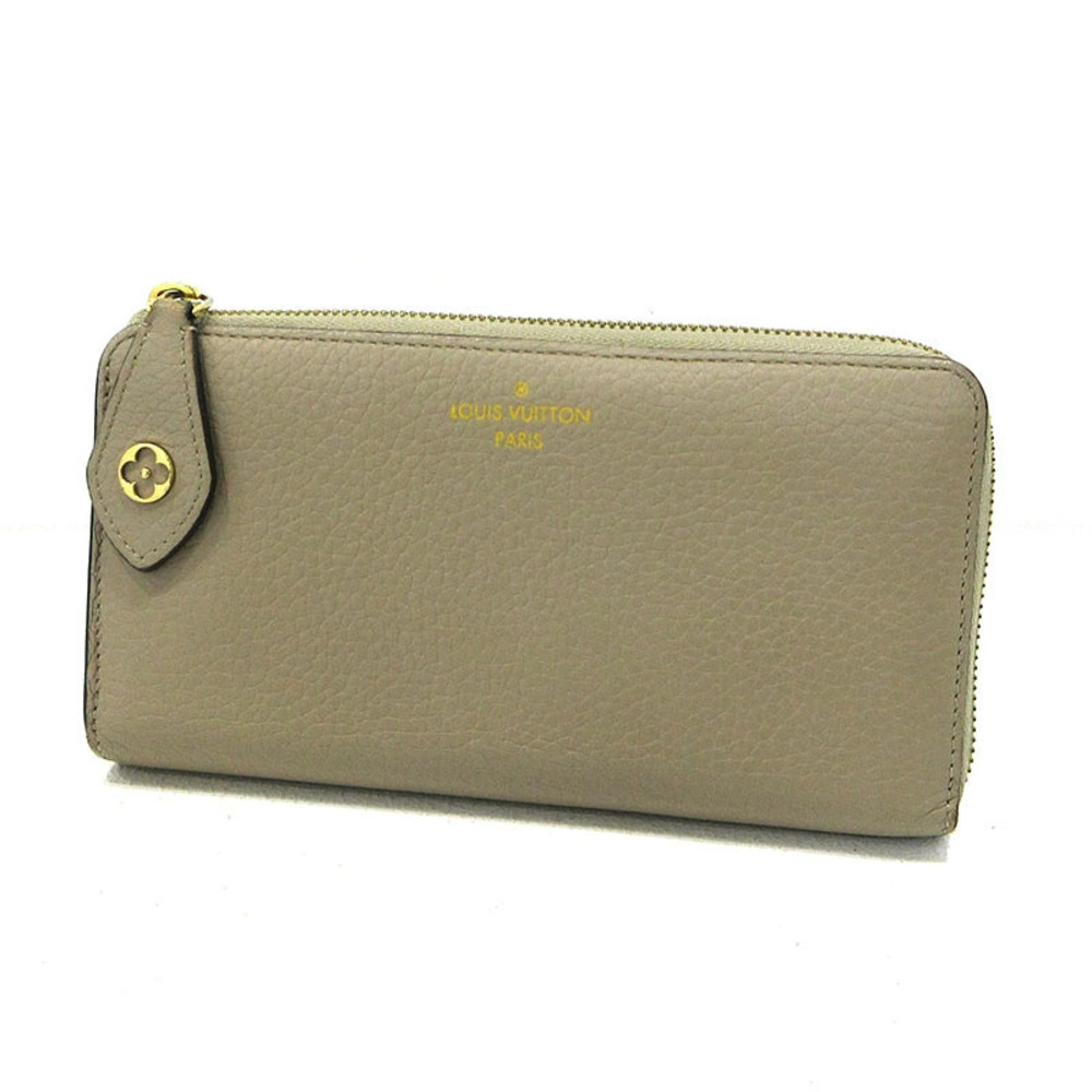 LOUIS VUITTON Portefeuille Comet L shaped Zipper Long Wallet Beige Cream